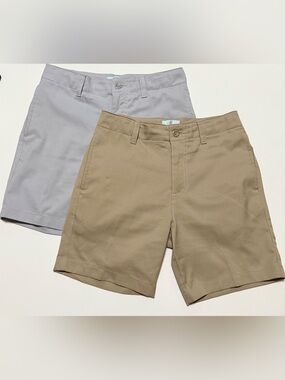Class Club Boys Synthetic Shorts - Two-Pack Chino & Light Gray - Size 12